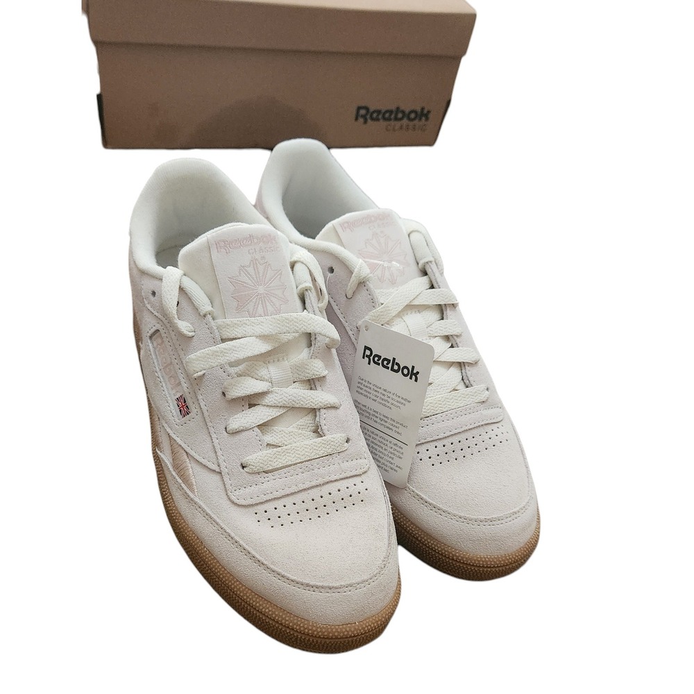 Reebok Club C Revenge Womens Shoes Chalk Buff Gum Suede Sneakers DV7197 Size 10